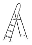 DRABEST - Stehleiter - mit 4 Stufen - bis 125 kg belastbar - 1,49 m lang - Arbeitshöhe 2,75 m -...