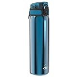 ION8 Leicht Stahl-Trinkflasche, 600 ml, Nicht IsoliertAuslaufsicher, Einhandöffnung, Sichere...
