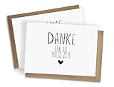 WBdesignz 2er-Set Schlichte Dankeskarten mit Umschlägen - Stilvolle Abschiedskarten “Danke für...