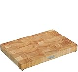 Zassenhaus Hackblock aus hochwertigem Stirnholz | Gummibaum | Hell | 45×30×4,5 cm | mit...