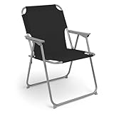 Piccolo Campingstuhl - schwarz - klassischer Gartenstuhl zum Zusammenklappen - Camping Garten Angel...