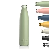 LARS NYSØM Trinkflasche Edelstahl 1000ml | BPA-freie Isolierflasche 1 Liter | Auslaufsichere...