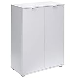 Casaria® Kommode Weiß mit 2 Türen 71x101x35cm Holz Modern Höhenverstellbarer Einlegeboden...