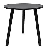 Spetebo Holz Beistelltisch schwarz rund mit 3 Beinen - 41 x 40 cm - Deko Blumentisch im eleganten...