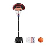 LILIIN Basketballständer mit verstellbarem Basketballkorb, Höhe 160-210 cm, tragbare rollbare...