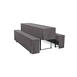Hans-Textil-Shop Hussen-Set 220x70 cm + 2X 220x25 cm, Grau, Polyester, pflegeleicht, gewebt,...
