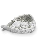 NETONDA Katze Engel Gedenkstein Grabstein Katze für draußen Tiergrabstein Polyresin Katzenfigur...