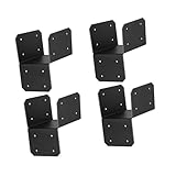 4 Stück leichte Stahlrahmenanker, Verbindungsstück, Holzhausaufhänger, Gelenkpfosten, Kappen für...