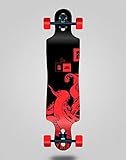 Txin Skate Skateboard Longboard Complete 40 x 9 Drop Octopus Red