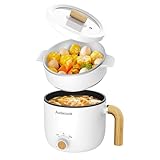 Audecook Elektrische Hot Pot und Dampfgarer, 1.5L Tragbare Mini Antihaft Multikocher, Ramen Kocher,...