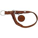HUNTER Dressurhalsung SOLID EDUCATION, Farbe: cognac, besonders belastbares Leder, handgeflochten,...