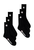 Champion Unisex Socks Basics 6pk Crew Füßlinge, Schwarz, 43-46 EU