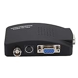 Matybobe BNC S Video zu VGA HD Konverter Adapter Plug Play Hochauflösender PC- Schwarz