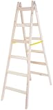 STREND PRO Holzleiter 6 Stufen 1,86m | IDEAL Malerleiter Holz für Malerarbeiten, Renovierungen,...