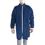 1 Stück Blaue XL OneProtek Einweg-Schutzkittel, mit Reißverschluss, medizinisch und industriell,...