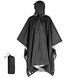 Arvoni Regenponcho Damen Herren mit Aufbewahrungstasche, 3 in1 Leichter Regenschutz Regencape,...