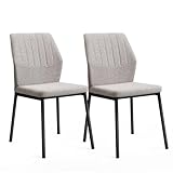 JoyyeSpace Esszimmerstühle Beige 2er Set, Küchenstuhl, Polsterstuhl Stühle, Esszimmer Beige...