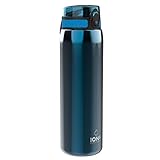 ION8 1 Liter Leicht Edelstahl Trinkflasche, Nicht Isoliert, Auslaufsicher, Einhandöffnung, Sichere...