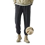 FGAQLUK Herren Winter Cargohose, Cargo Jogger Mit Bündchen, wasserdichte Wanderhose Herren, Warmes...