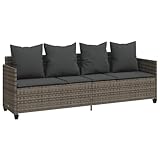 Gecheer Sonnenliege mit Kissen Gartenliege Relaxliege Rattanliege Strandliege Liegestuhl Liege...