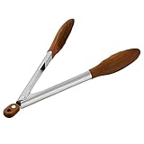 Servierzange, 30 cm, antihaftbeschichtet, mit Verriegelung, Grillzange aus Holz, für Salat, Grill,...