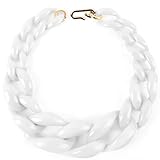 Zoshfo Damen Boho Klobige Acryl-Gliederkette Fashion Statement Handmade Cuban Chain Collar Schmuck...