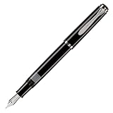 Pelikan Füllhalter Classic 205, Schwarz, Feder M (mittel), hochwertiger Kolbenfüller im...