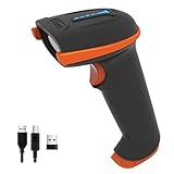 Tera Kabelloser Handheld-Barcode-Scanner 1D Laser Wireless und USB-Wired mit Akkustandsanzeige,...