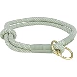 TRIXIE Soft Rope Zug-Stopp Halsband Größe L: Halsumfang 50 cm/13 mm in salbei - stufenlos...