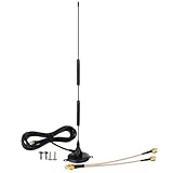 Bingfu 4G LTE Antenne 10dBi SMA-Stecker mit Magnetfuß und 3M Kabel, inkl. SMA-Splitterkabel –...
