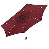 Kingsleeve® Sonnenschirm LED Beleuchtung UV Schutz 80+ Solar Schutzhülle 300cm Groß Kurbel...