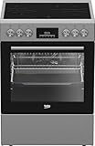 Beko FBM67320XS freistehender Herd, 60 cm Backofen, 72 l Volumen, Dampfreinigung SteamShine, 8...