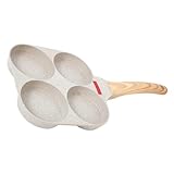 VALICLUD Vierloch Pfanne Antihaft Eierpfanne mit Hitzeschutzgriff Kleine Multifunktionale Bratpfanne...