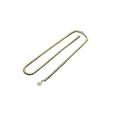 Daesar Halskette 45CM Edelstahl ohne Anhänger, Erbskette 3MM Herren Kette Biker Partnerkette Gold