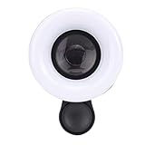 Topiky 15x Telefon Makroobjektiv mit LED Füllung Licht, Wiederaufladbarer Tragbarer Clip auf...
