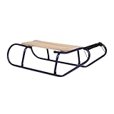 HUMBAKA Metallschlitten – Stabile Fahrt und sicheres Gleiten – hochwertiger Stahl und Buchenholz...