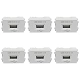 Kznifmk 6 x Ladepanel für Mobiltelefone, USB-Netzteil, 220 V, Trafo, 5 V, 2,1, ein Adapter zum...