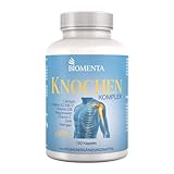 BIOMENTA Knochen Komplex – 120 vegane, hochdosierte Knochen Kapseln mit Calcium + Vitamin K2 MK-7...