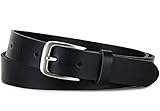 Frentree Ledergürtel MADE IN GERMANY, Gürtel für Damen und Herren, 3 cm breit, Schwarz, 110 cm