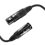 ETEC, XLR-Kabel, Mikrofon-Kabel, XLR-Stecker auf XLR-Buchse, XLR-Verbindungs-Kabel, schwarz, 1,50 m