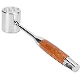 Acouto Fleischhämmer aus Edelstahl 304. Doppelseitiges Fleischklopfer-Werkzeug mit Holzgriff für...