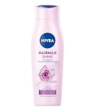 NIVEA Pflegeshampoo Hairmilk Shine Glanz, Shampoo ohne Silikone für trockene Haare mit Mandelöl...