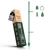 Homez Pflanzenstütze & Rankhilfe – 20er Set inkl. 40 Clips – wiederverwendbar, wetterfest &...