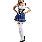 Kobilee Dirndl Damen Kurz - Spitze Midi Trachtenrock Set, Kurzarm, Kurz Trachtenbluse Oktoberfest...