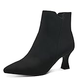 MARCO TOZZI Damen Stiefeletten mit Absatz Spitz mit Reißverschluss, Schwarz (Black), 38 EU