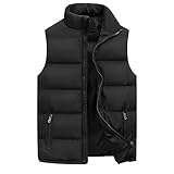 Herren Weste Outdoor Warme Steppweste Sportwesten für Männer mit Reißverschluss Taschen...