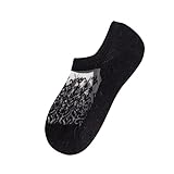 Damensocken mit Spitze, gekräuselt, bunte Baumwolle, lässige Neuheit Socken Herren 50 (Black, One...