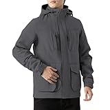 Generisch Herren Regenjacke Wasserdicht Atmungsaktiv Outdoorjacke Windbreaker mit Kapuze Leichte...