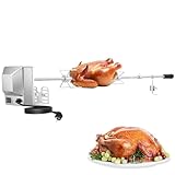 Universelles Grillspieß-Set,2xSpießnadeln und Motor aus Edelstahl,90cm,220V-240V,tragbarer Grill...