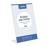 Europel Budget Tischaufsteller, L-Ständer, DIN A4 Hoch, Polystyrol 1,5 mm, Speisekarten- &...